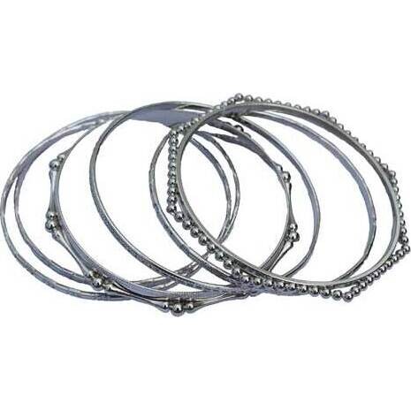 Multi Bangle - Clear Diamonte - set 6