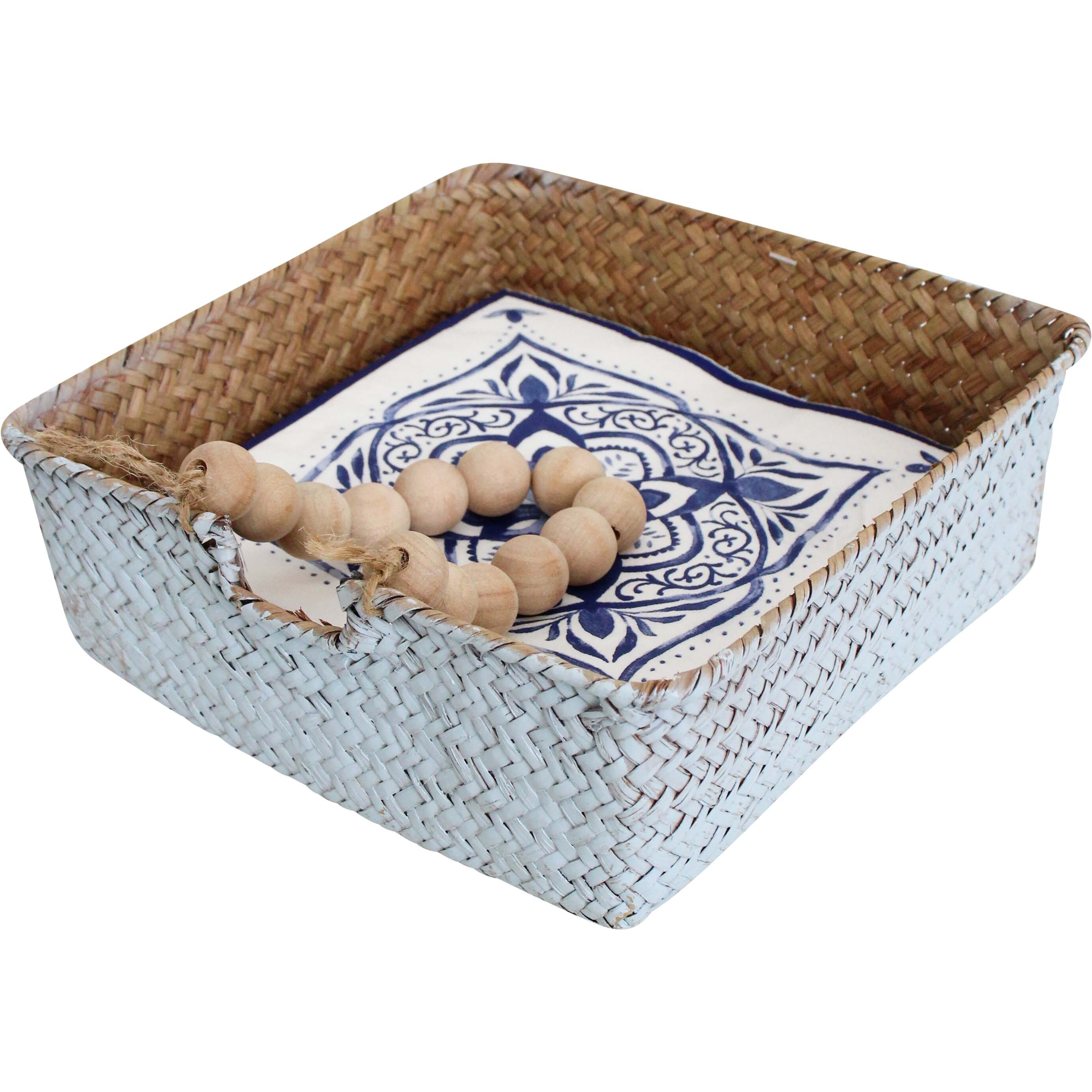 Napkin Holder Wash Blue/Beads