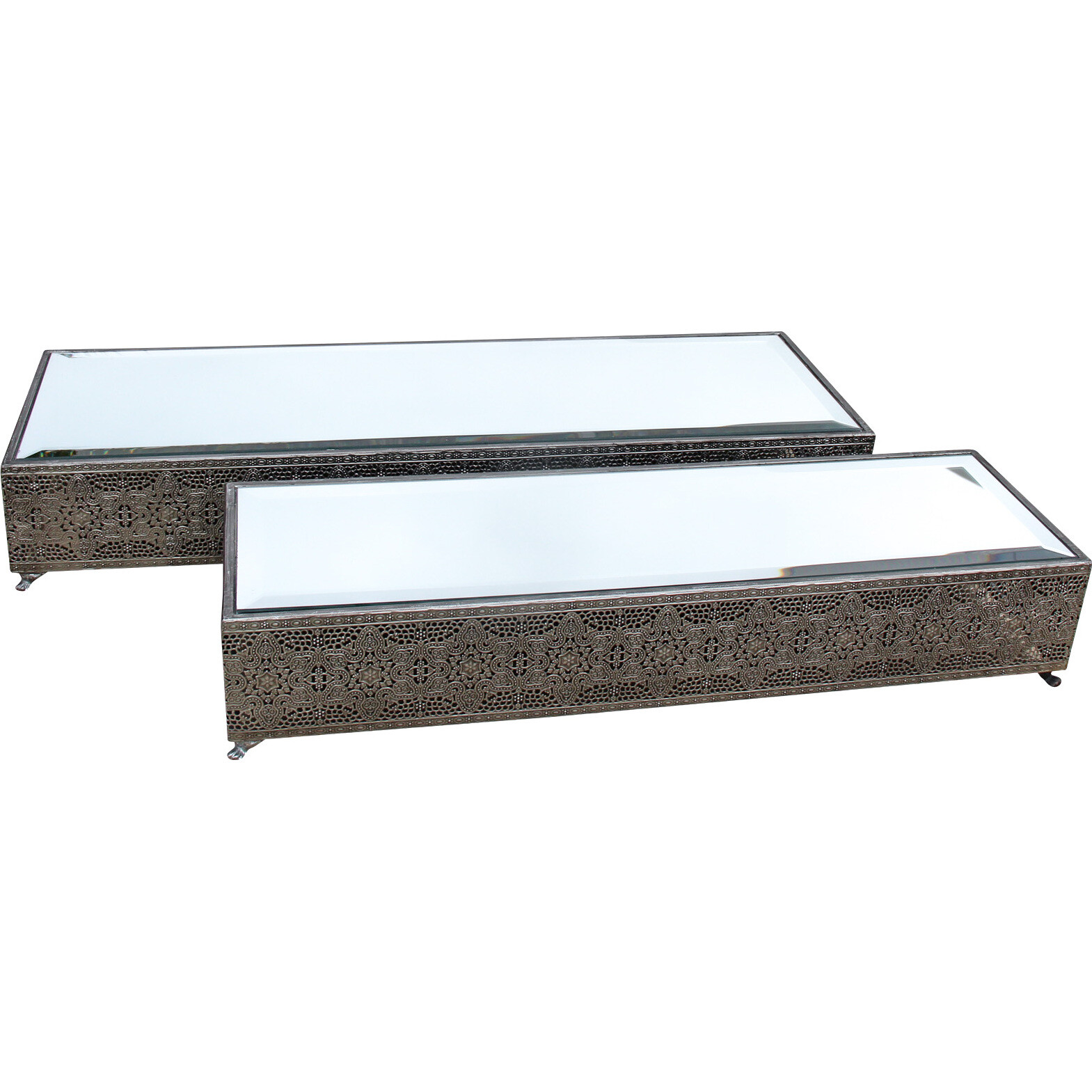 Podium Rect S/2 Mirrored A/Silver