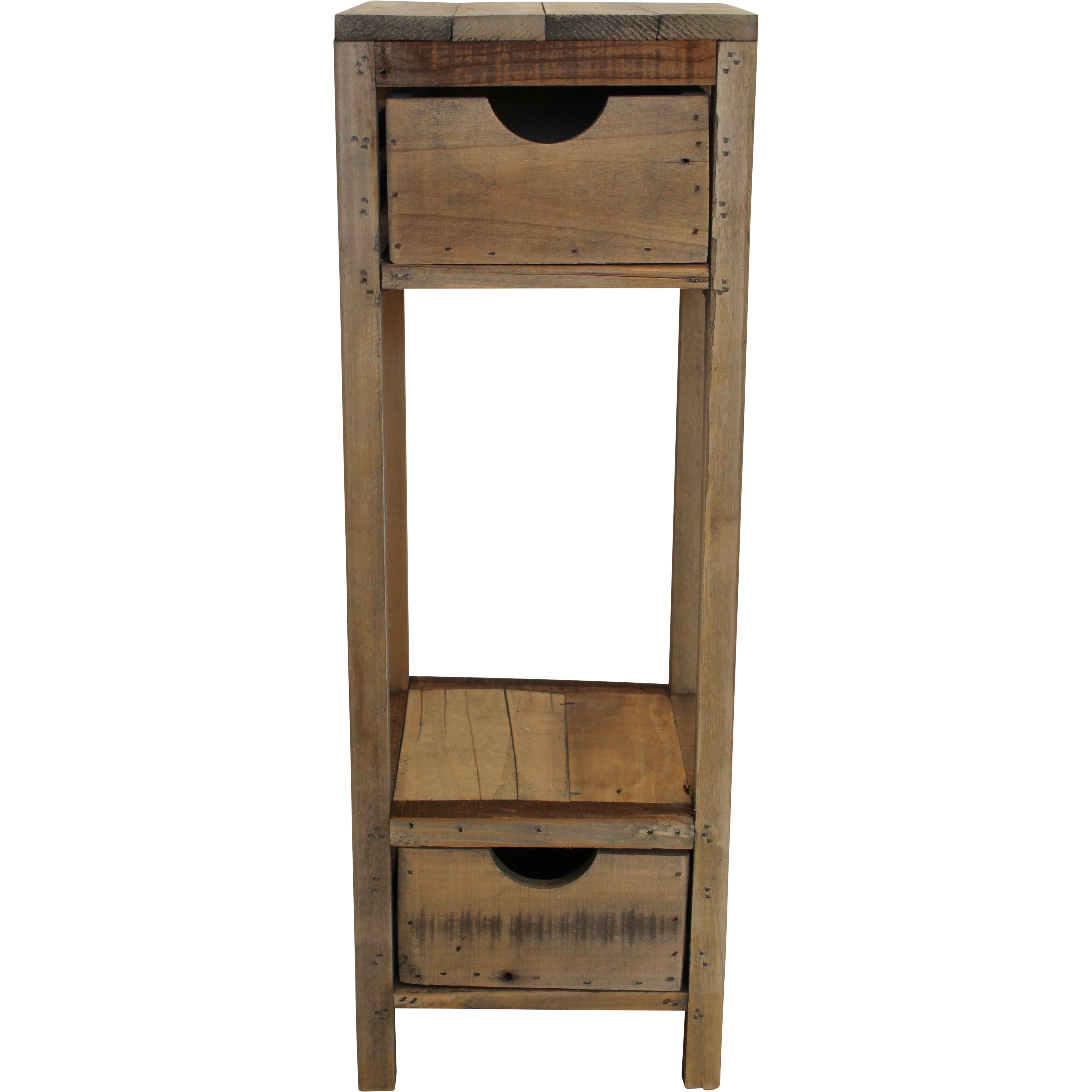 Plant Stand W/ Drawer Rustic