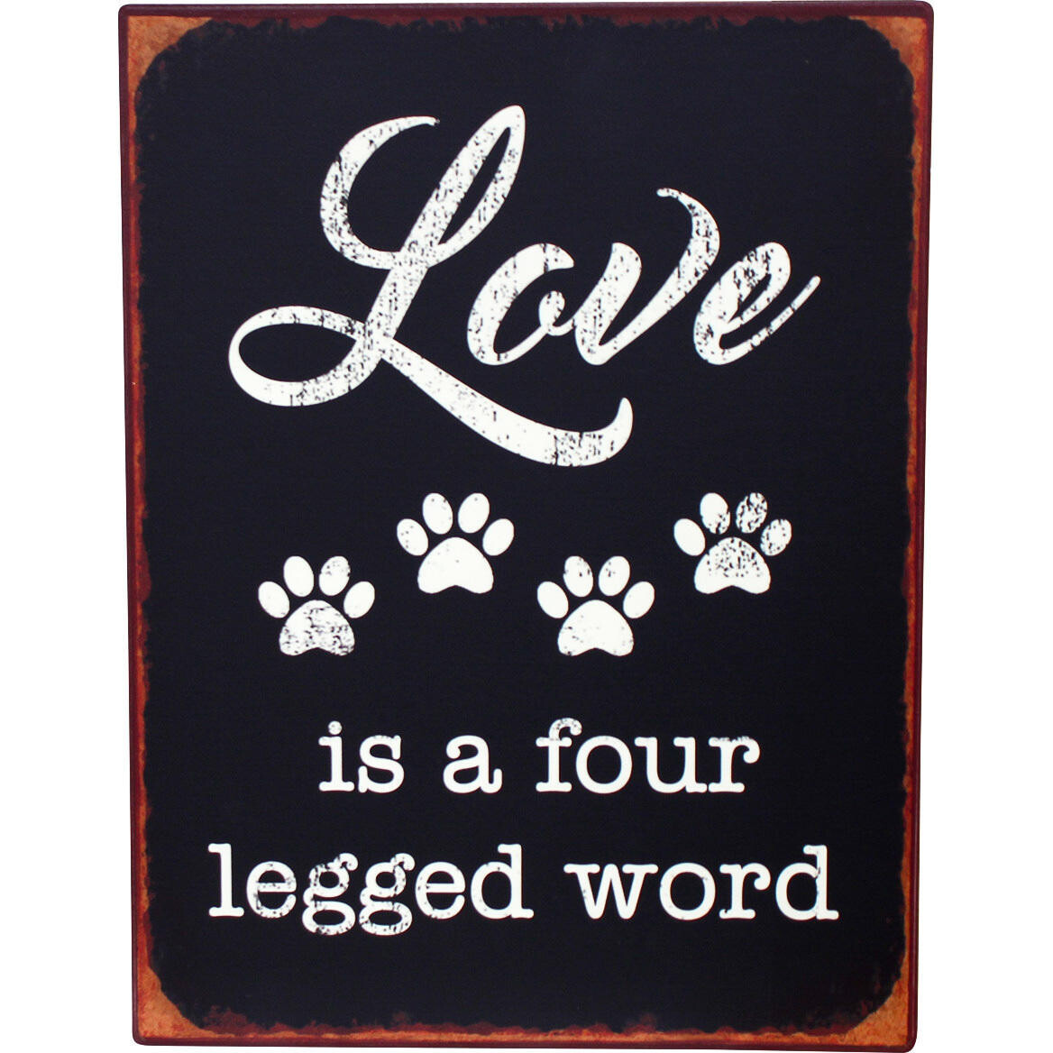 Metal Sign Love Dog