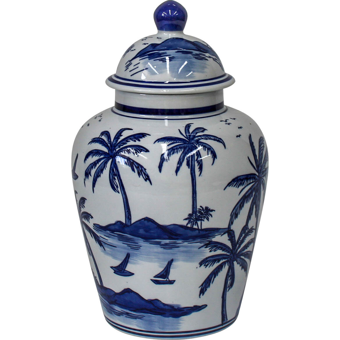 # Ginger Jar Blue Palm