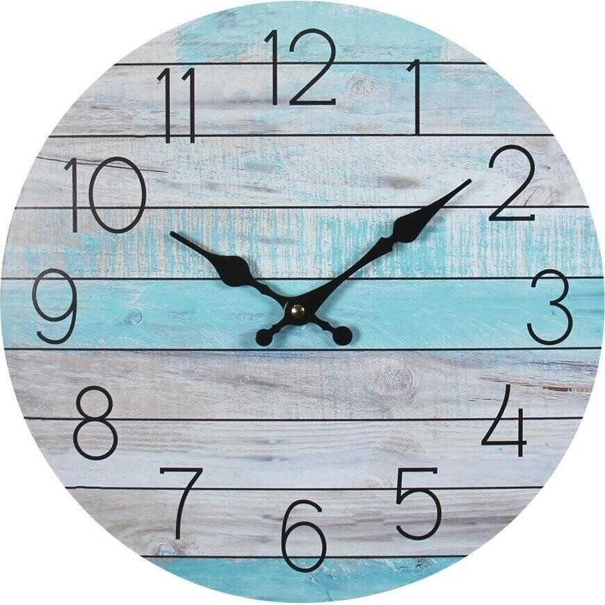 Clock Soft Blues 34cm