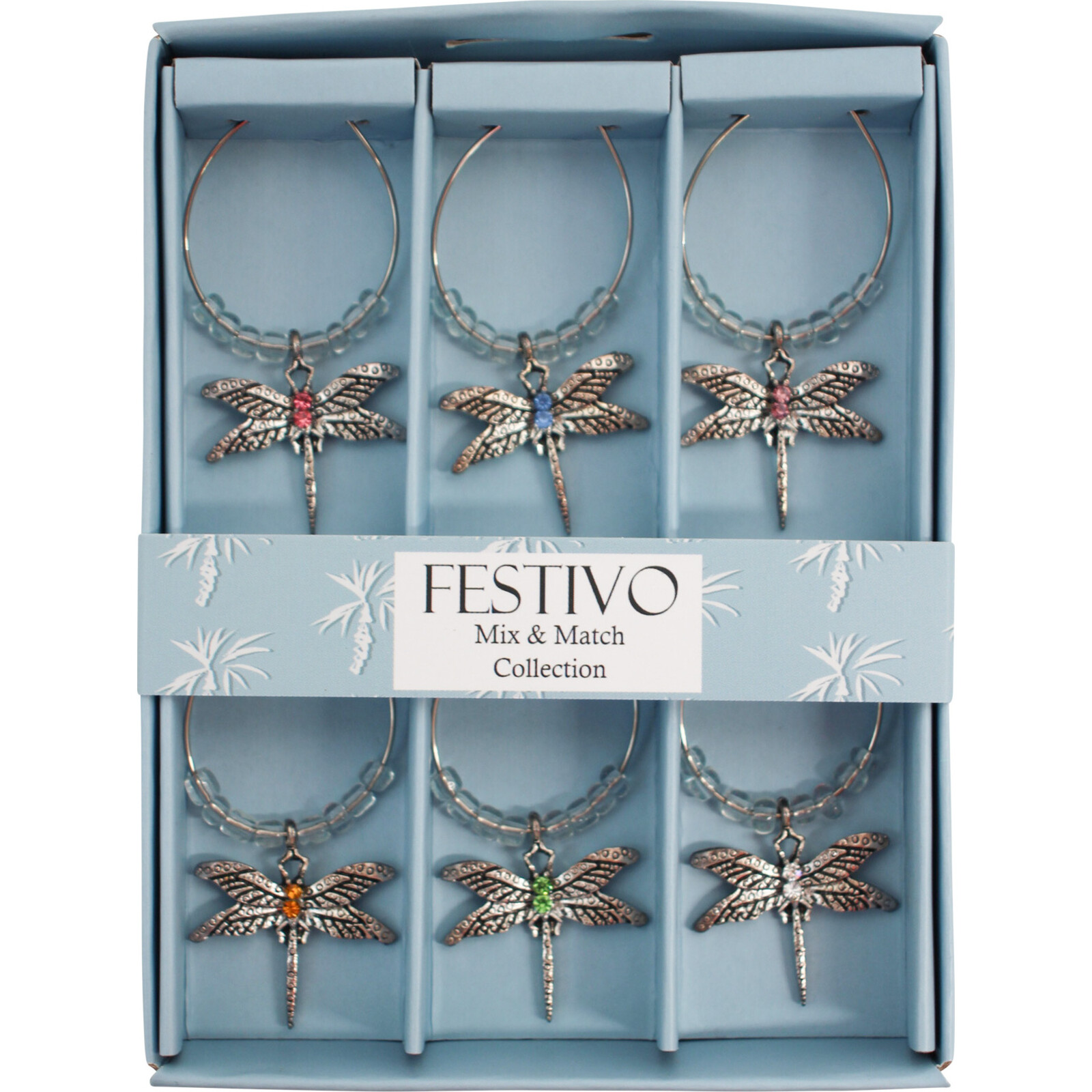 Wine Charms Dragonfly Set/6