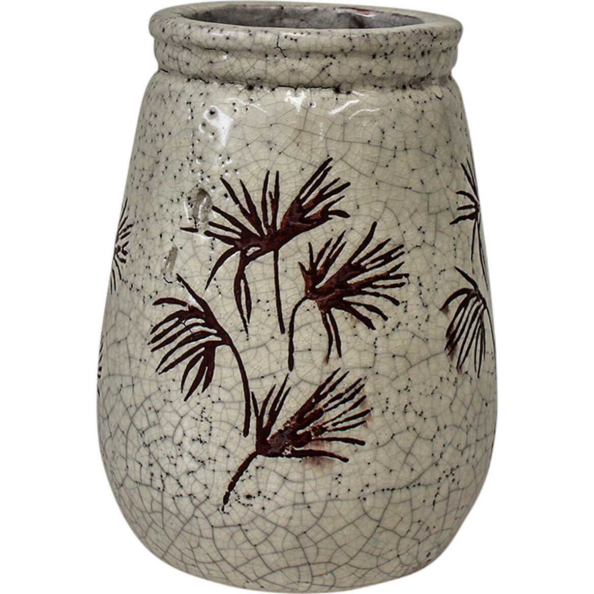 Vase White Palm Sml