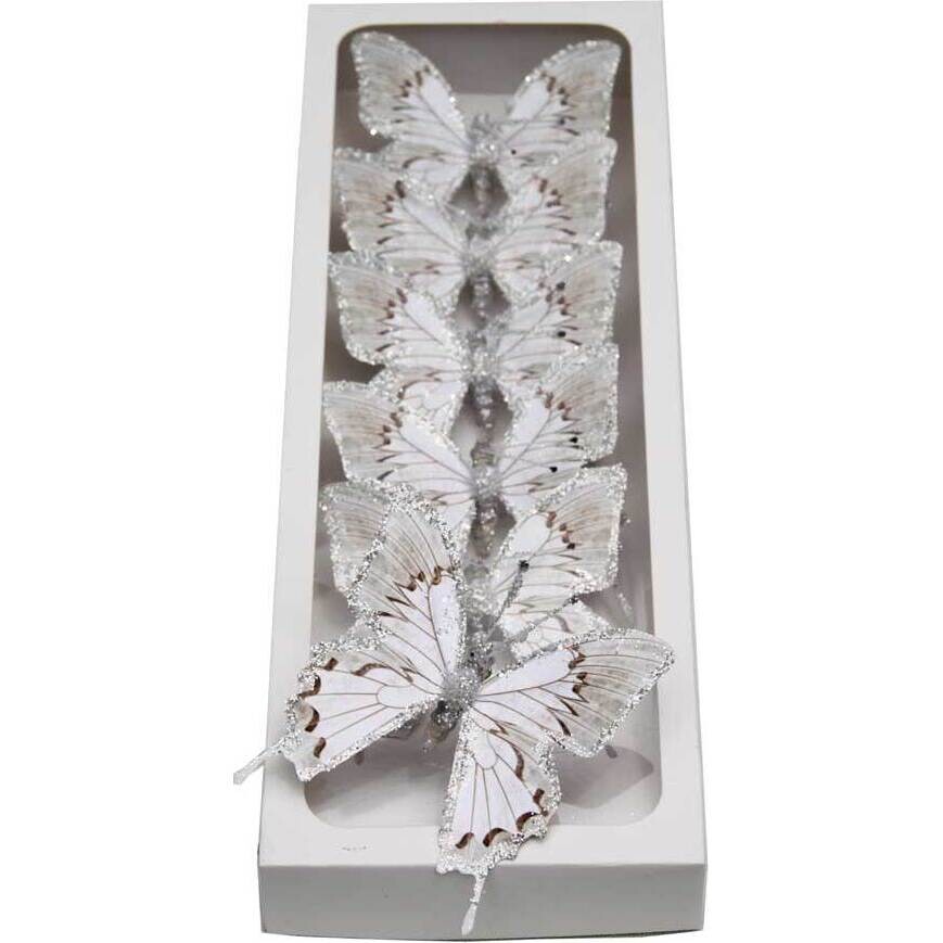 Glitter Butterfly - White Grey Shadow set 6