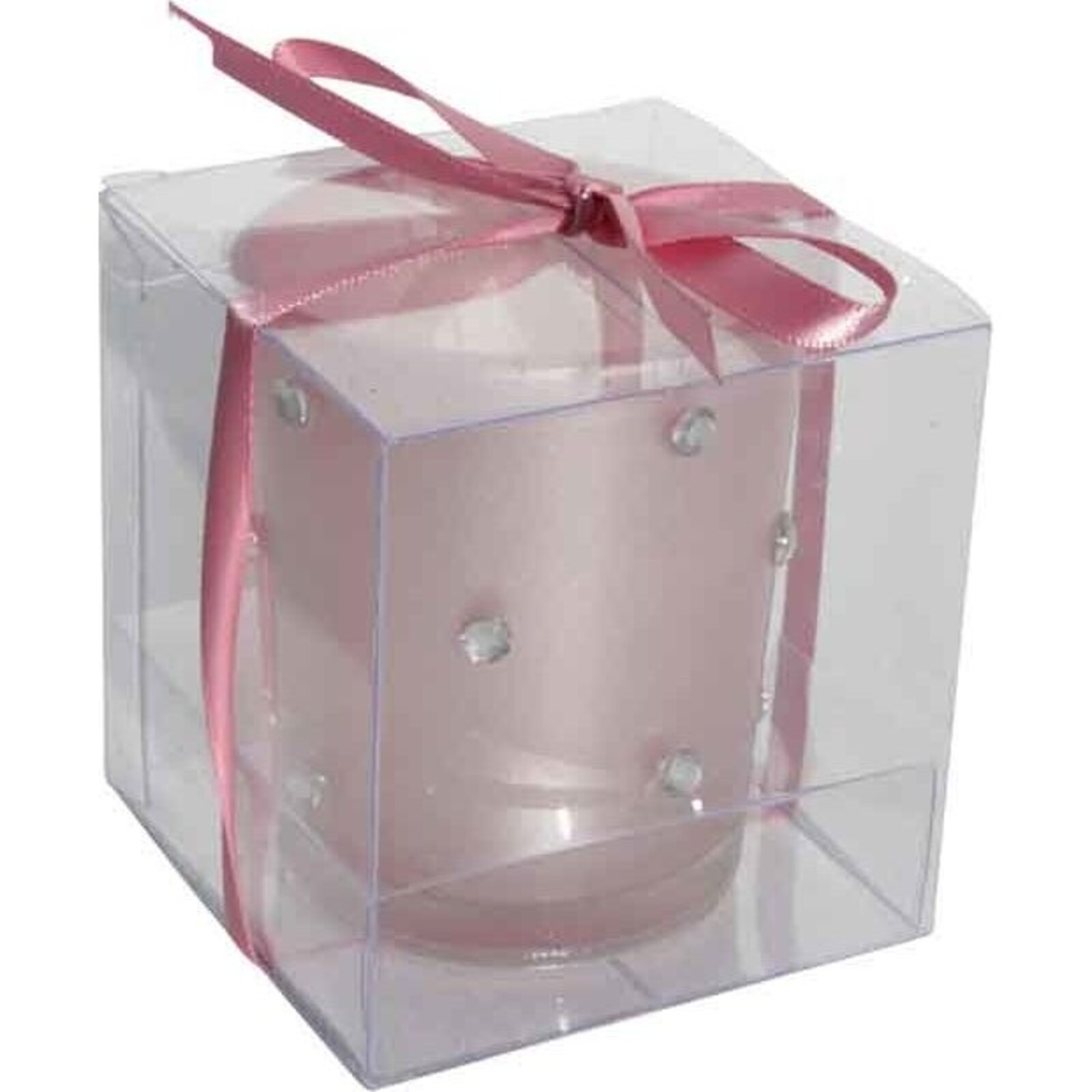 Boxed Votive - Pink Diamonte