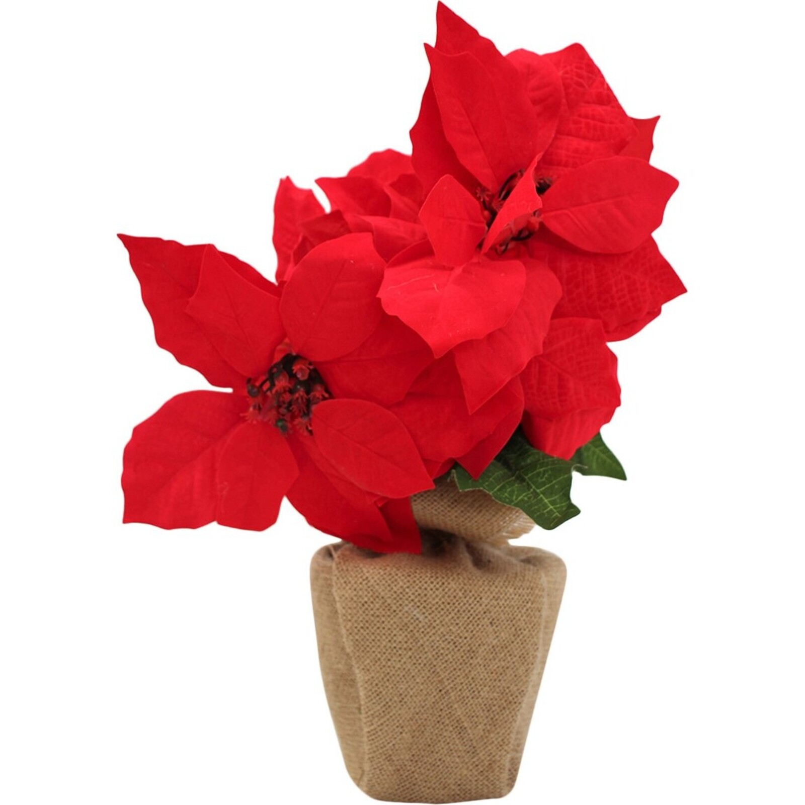 Faux Poinsettia Red 5 Flower