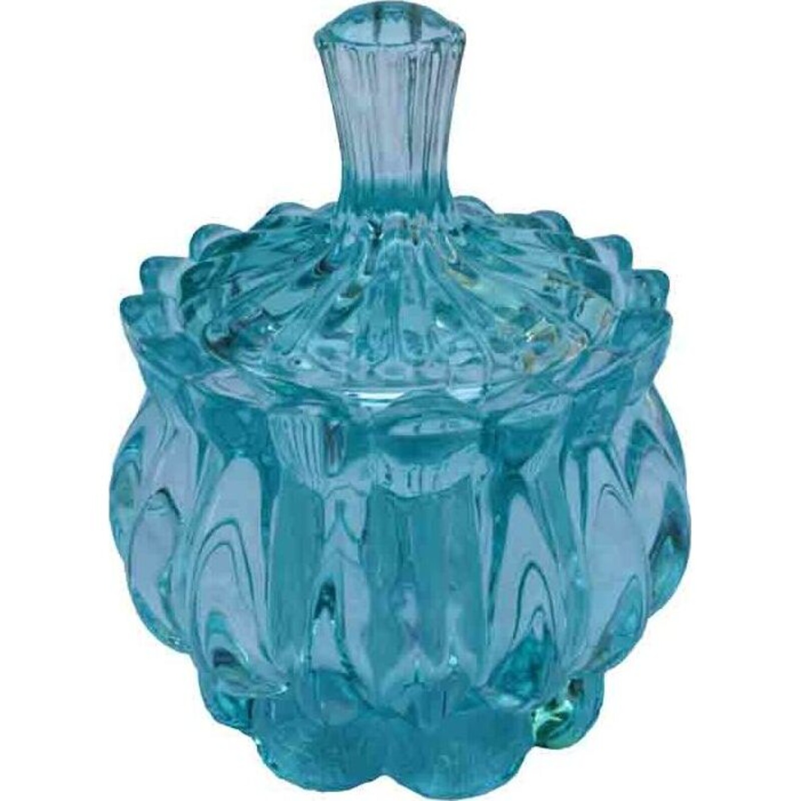 Glass Trinket Box Azure Blue