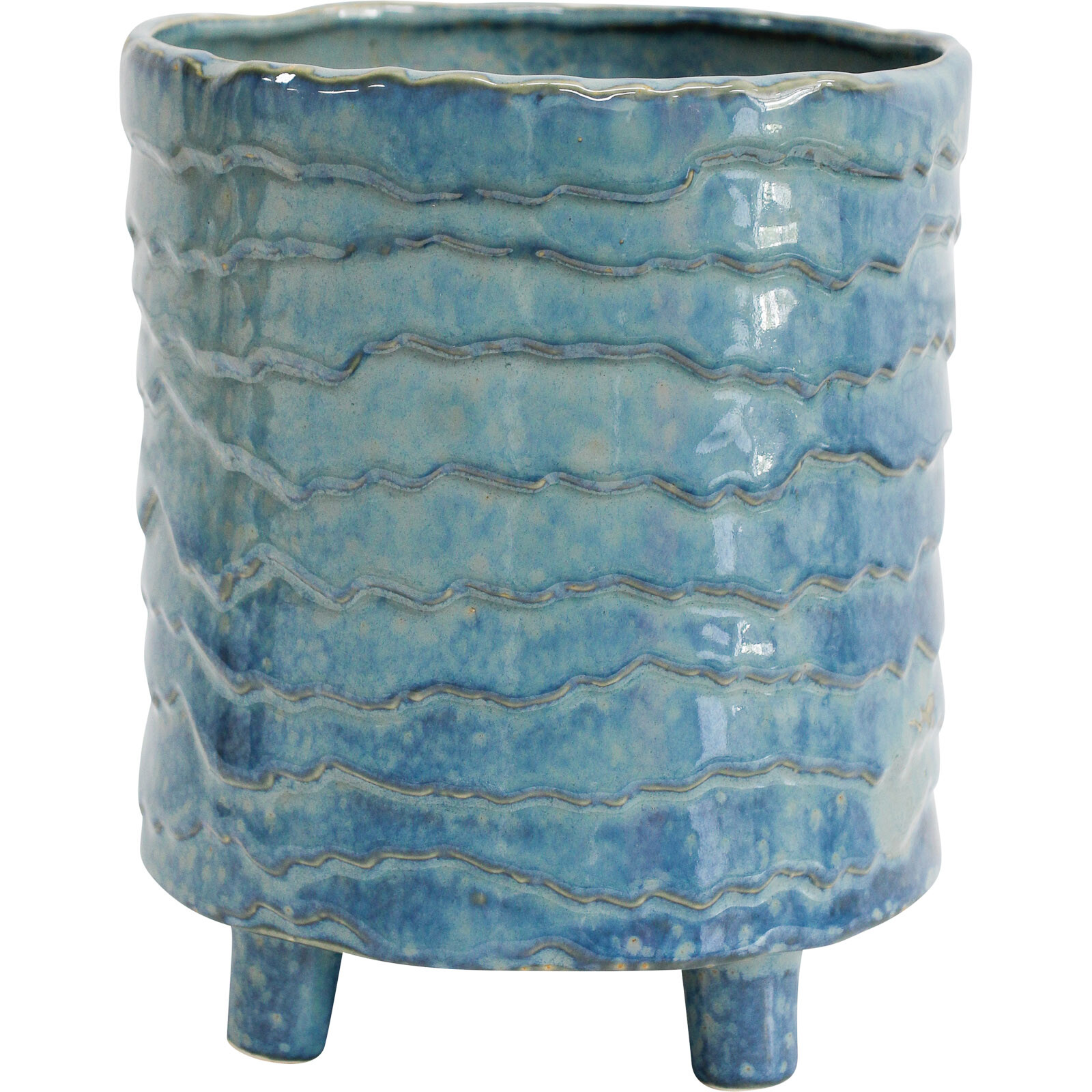 Planter Blue Waves Lrg