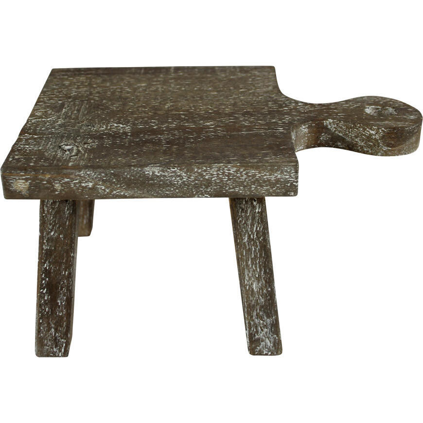 Farmers Stool Timber Dark Sml