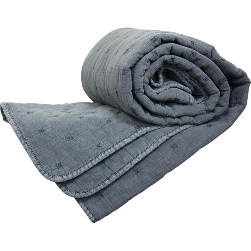 Throw Stone Washed Quilted Cotton Diamond Indigo