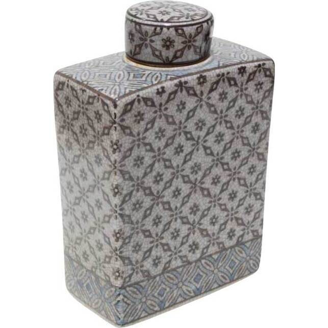 Lidded Jar Cross Diamond Large