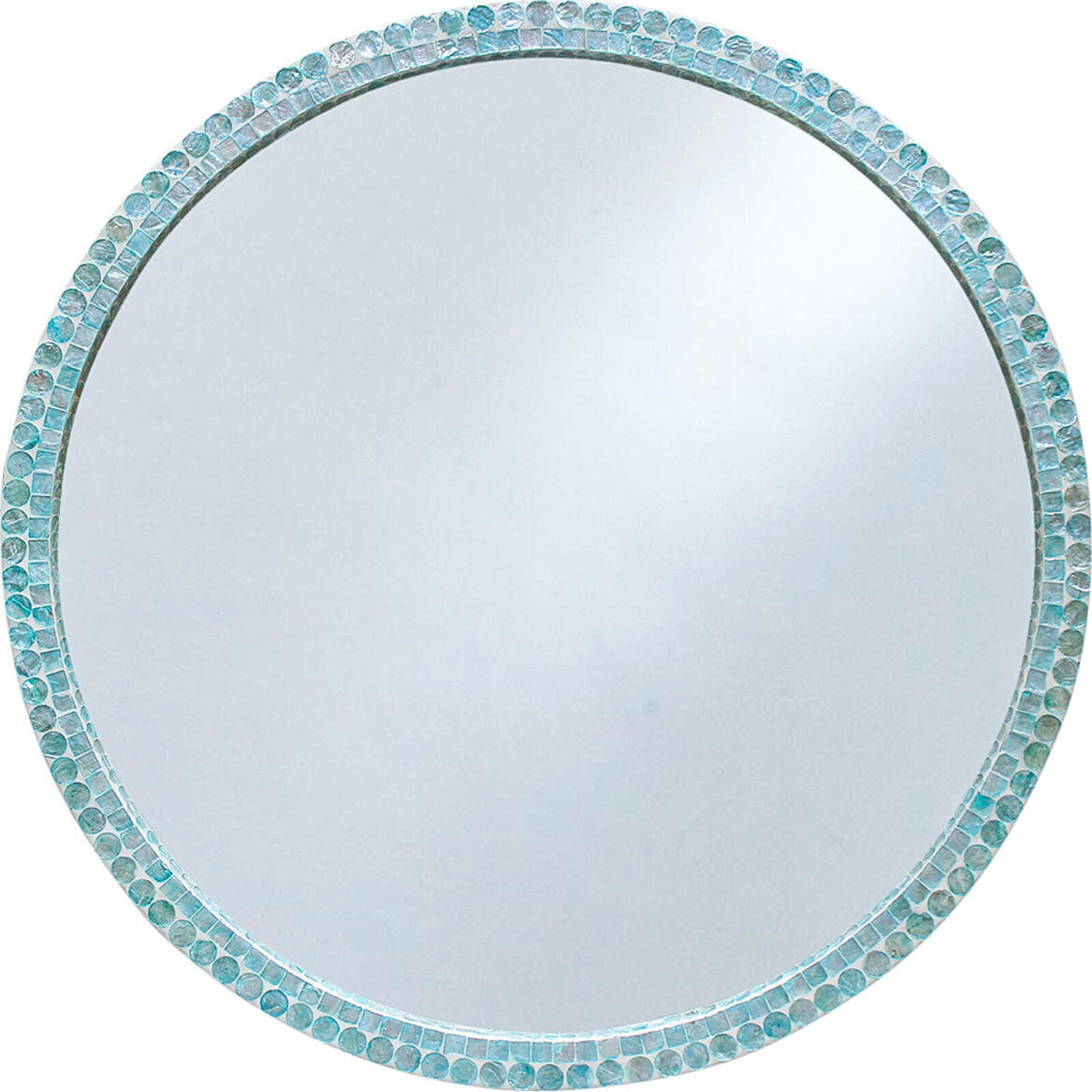 Mirror Mosaic Blue Shell Round