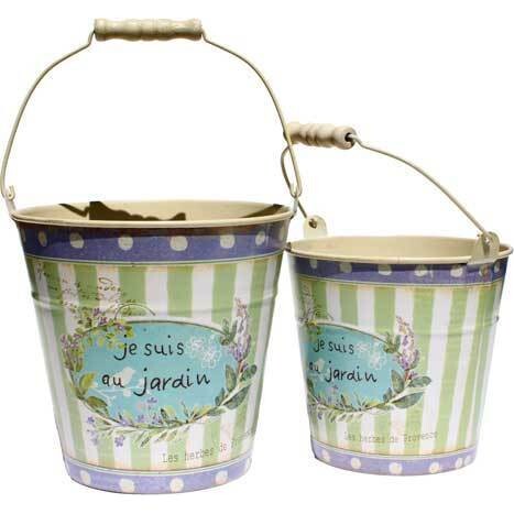 D‰cor Buckets - Jardin Stripe set 2