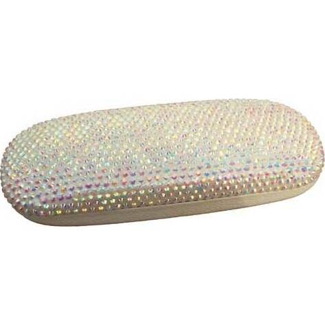 Glasses Case Bling White Rainbow