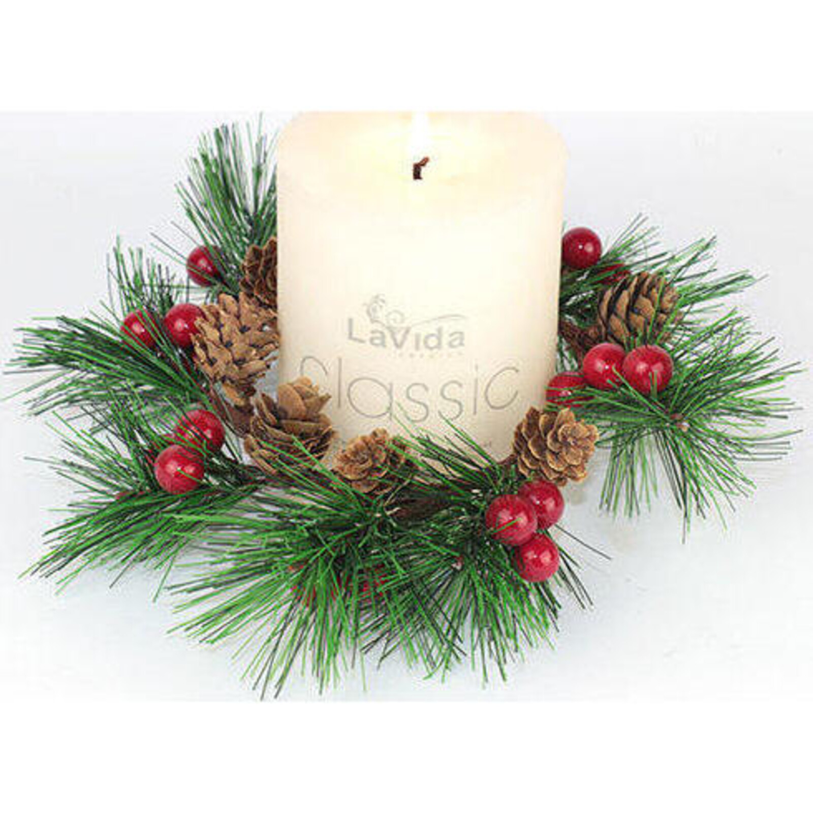 Candle Wreath Pine Cones