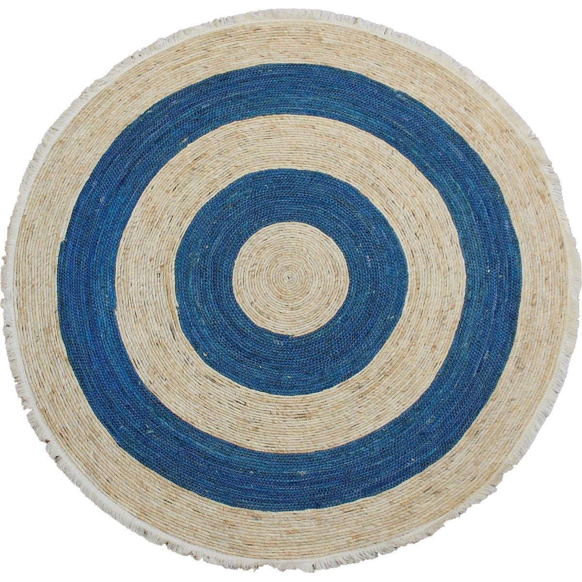 Rug Blue Circle Fringe 150cm