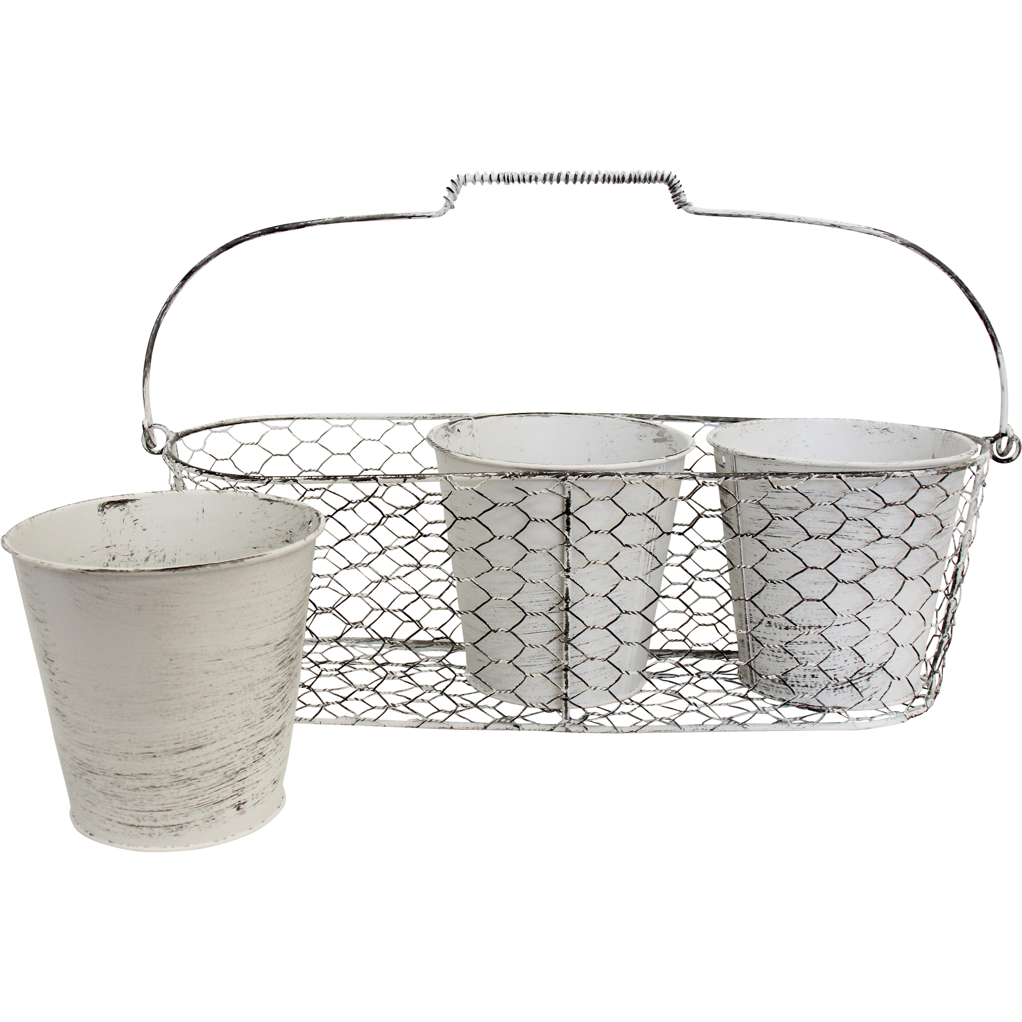 Planters Triple Rustic White