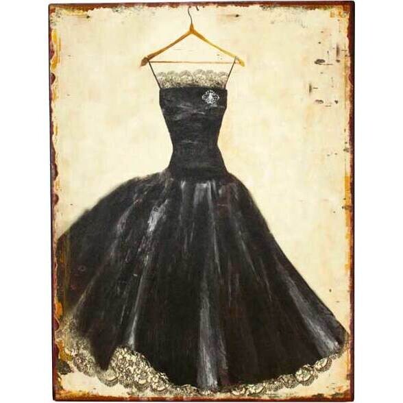 Tin Sign - Black  Evening Gown