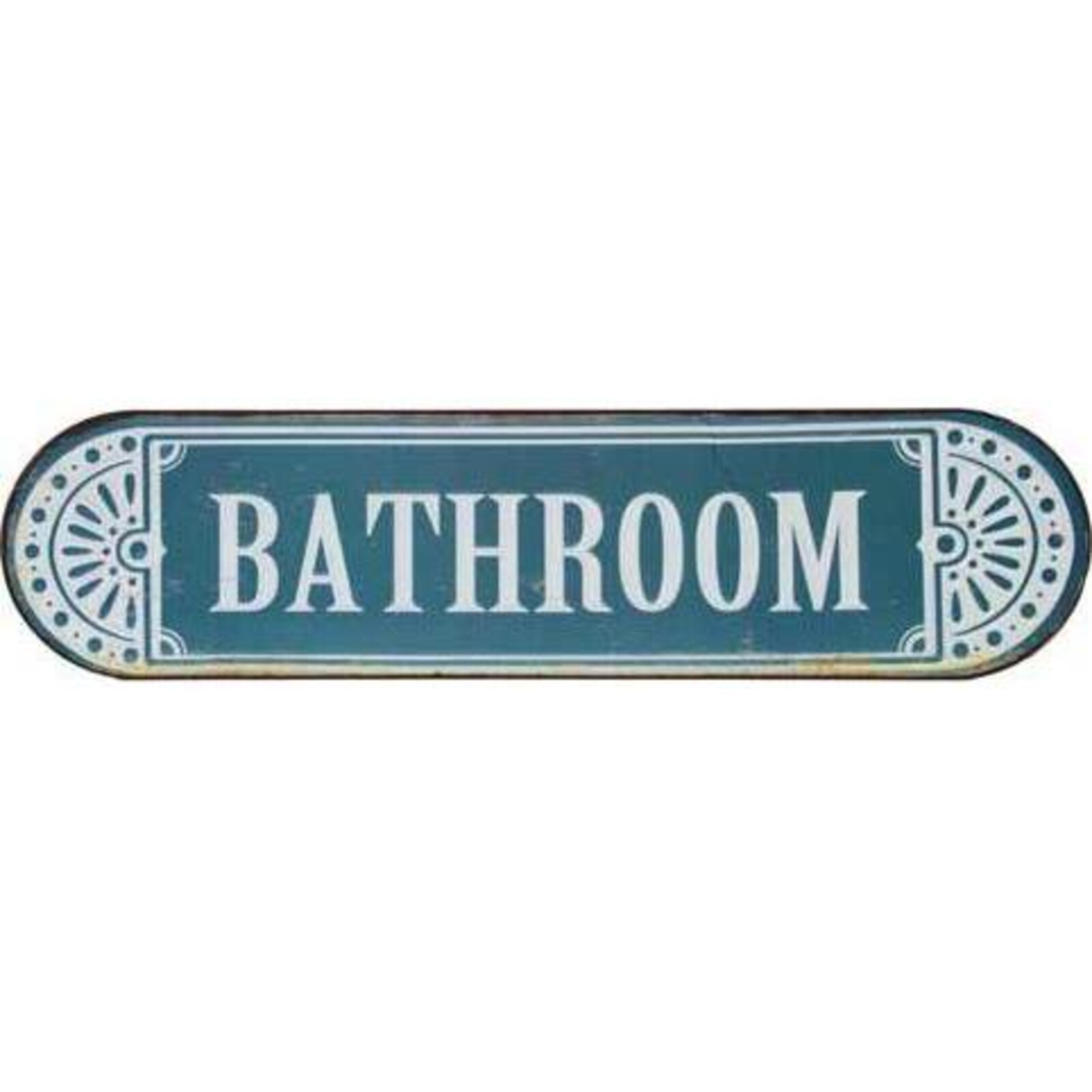 Tin Sign Bathroom Blu