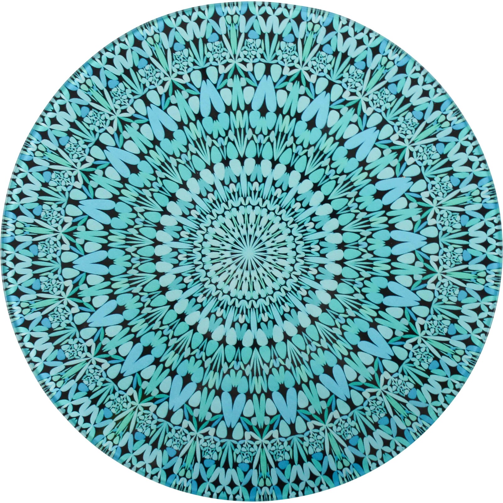 Glass Round Trivet Turquoise