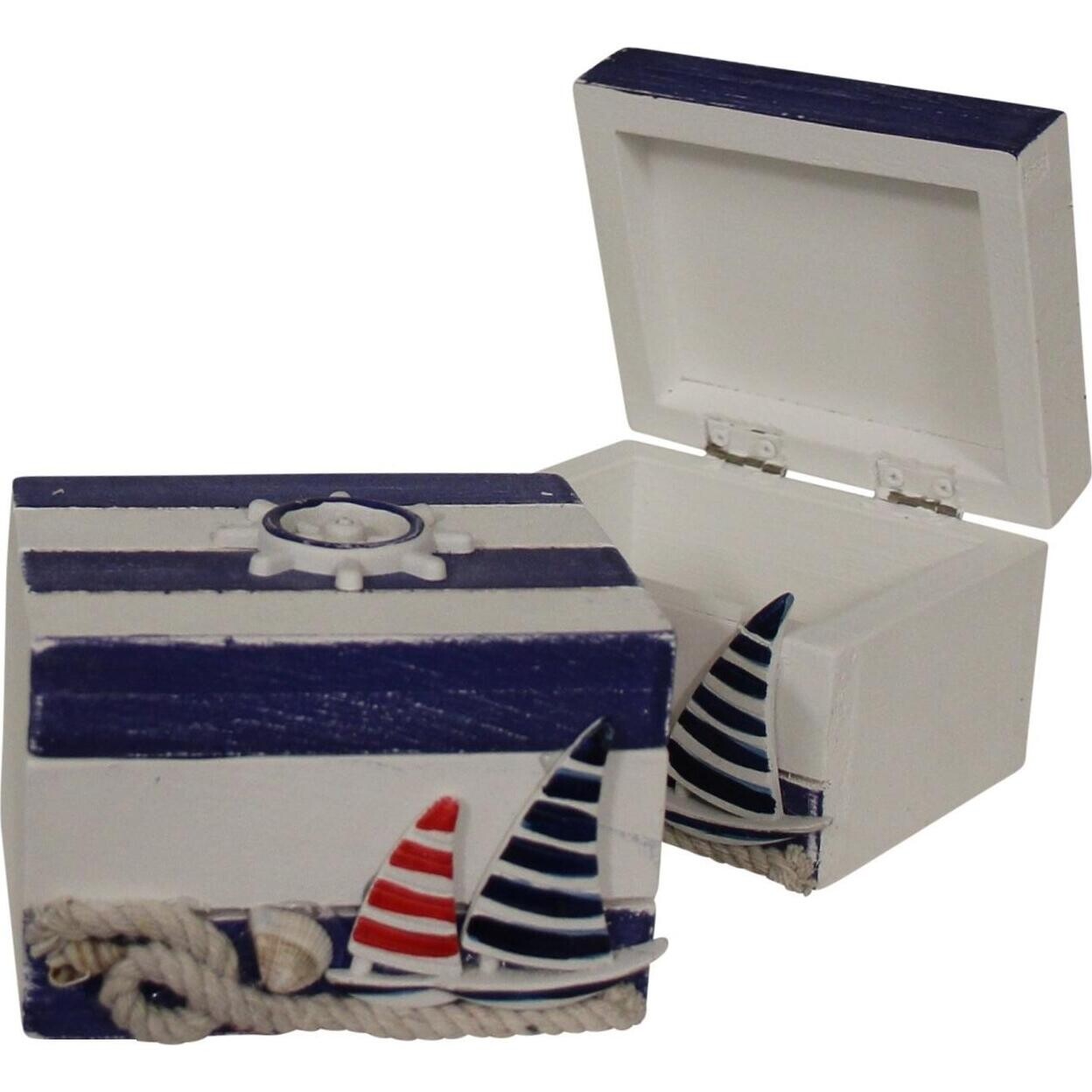 Trinket Box Striped Boats