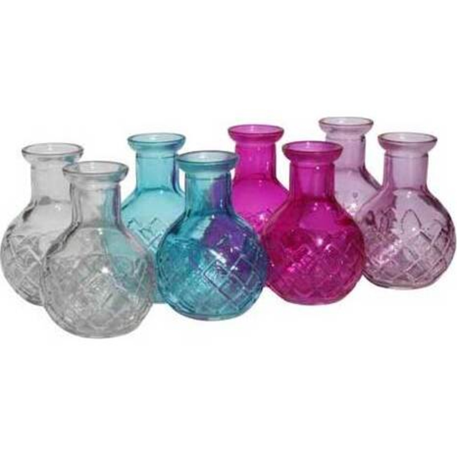 Glass Cut Mini Vase Multi-set 8