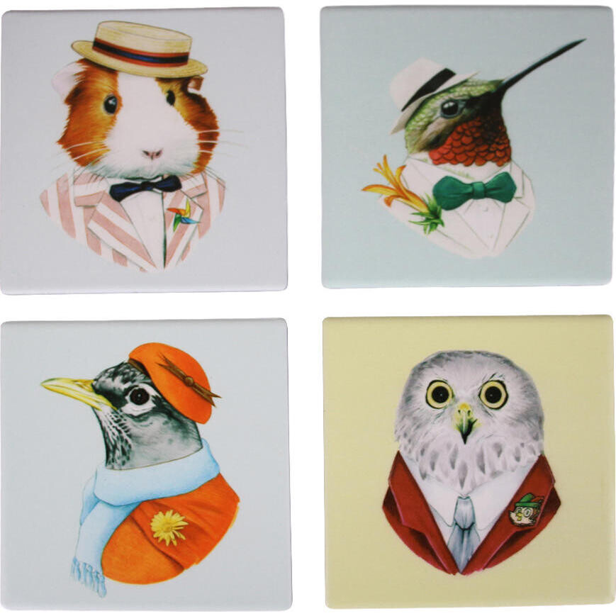 Coaster Retro Animals S/4