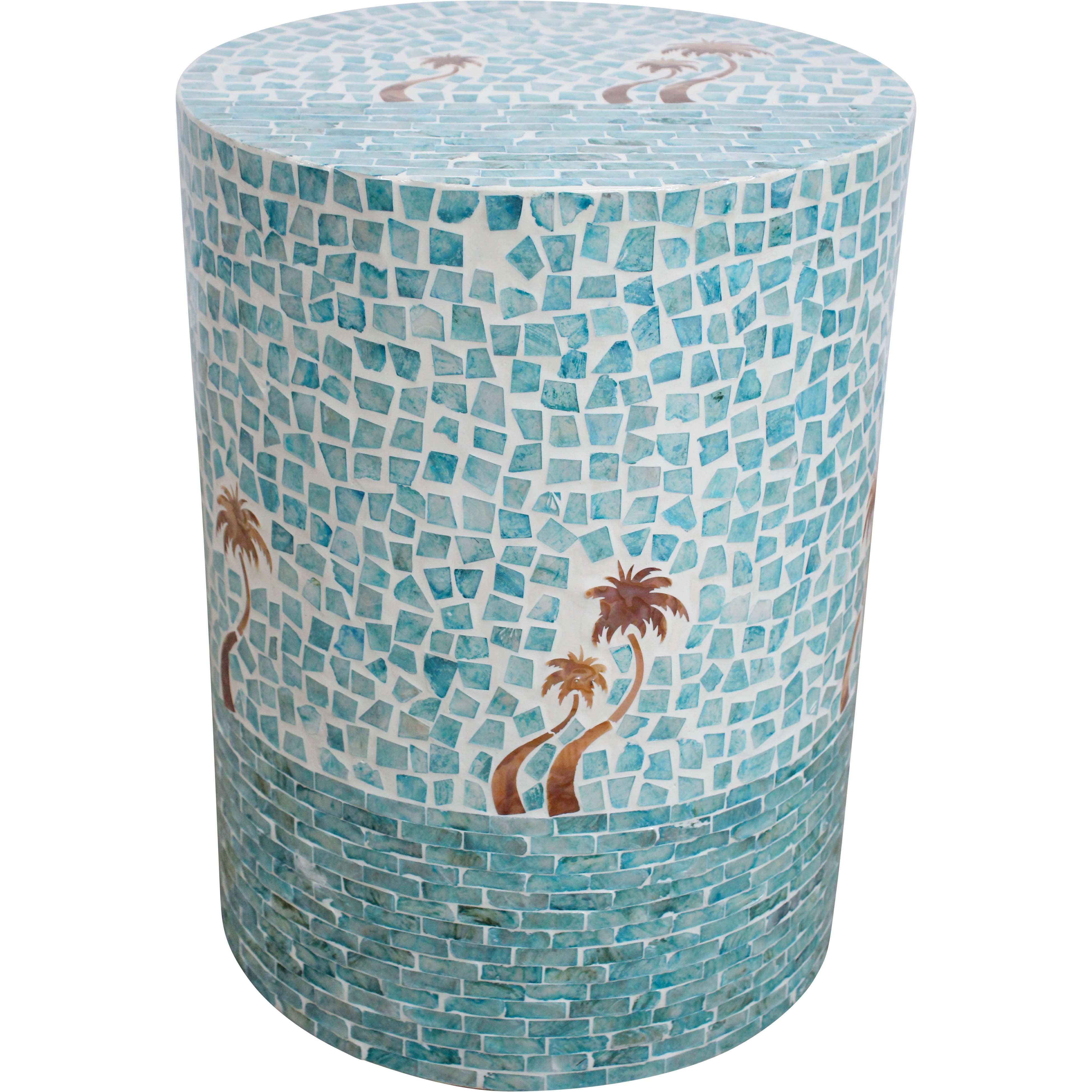 Stool Blue Palm