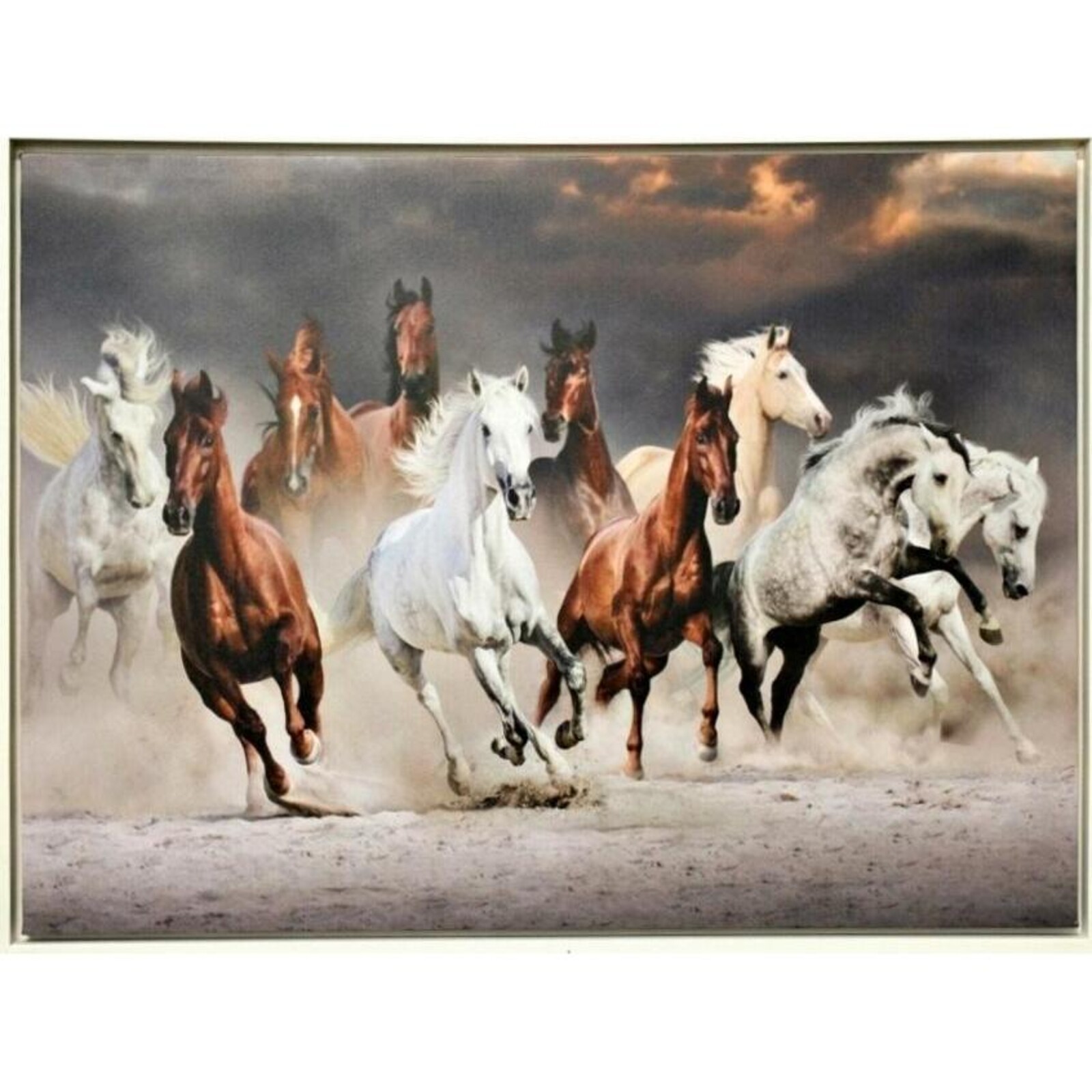 Framed Canvas Runaway Horses