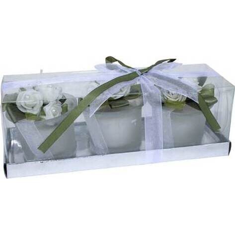 Votives White Rose Set/3