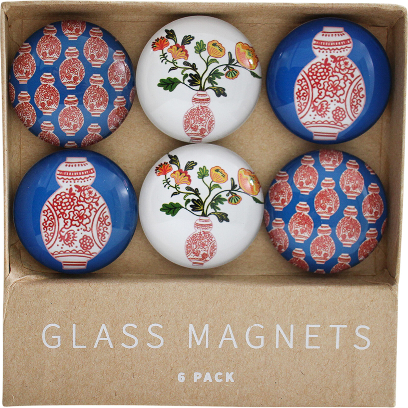 Glass Magnets Porcelain TwistS/6