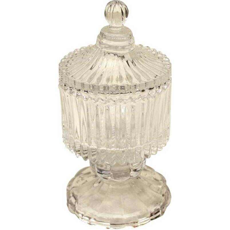 Glass Trinket Box Mini Ribb