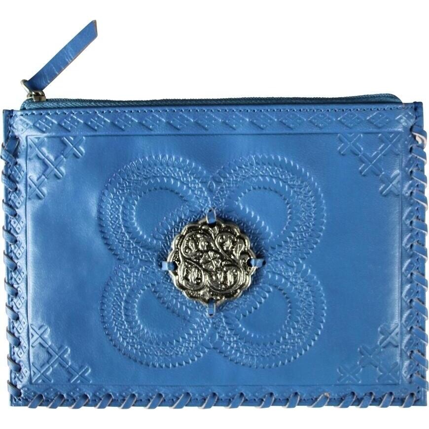 Blue Leather Pouch Medallion