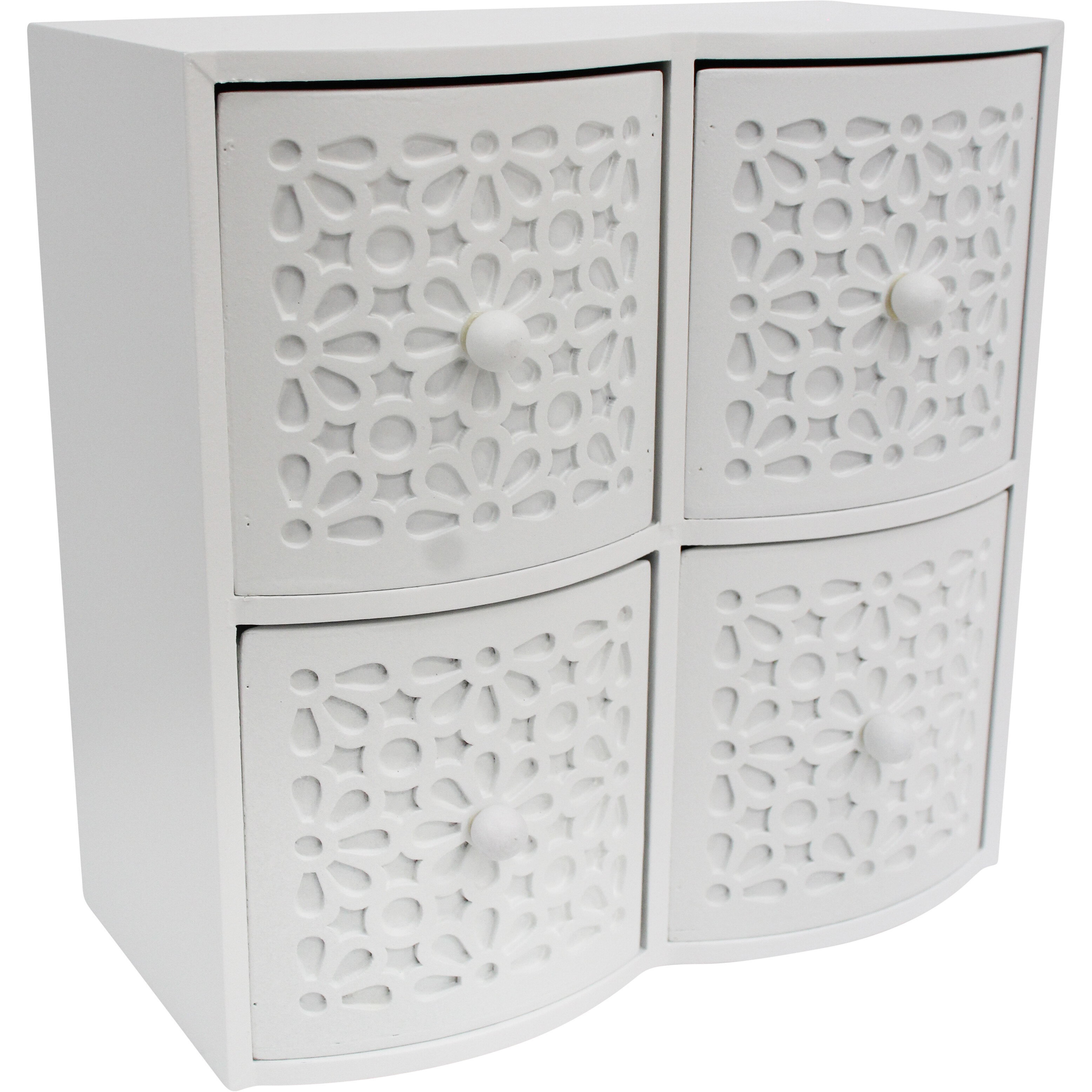 Drawers Ornate 4 White