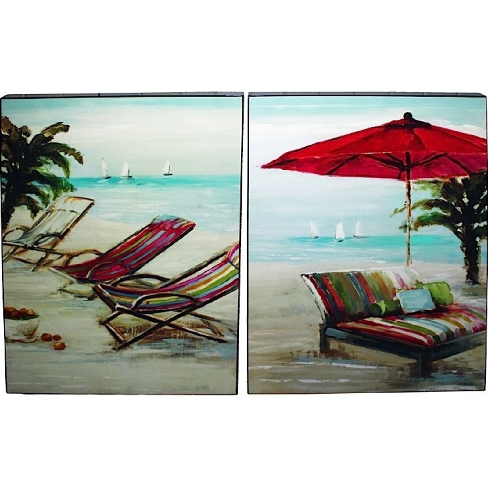 Lacquer Print - Beach Chairs - set 2