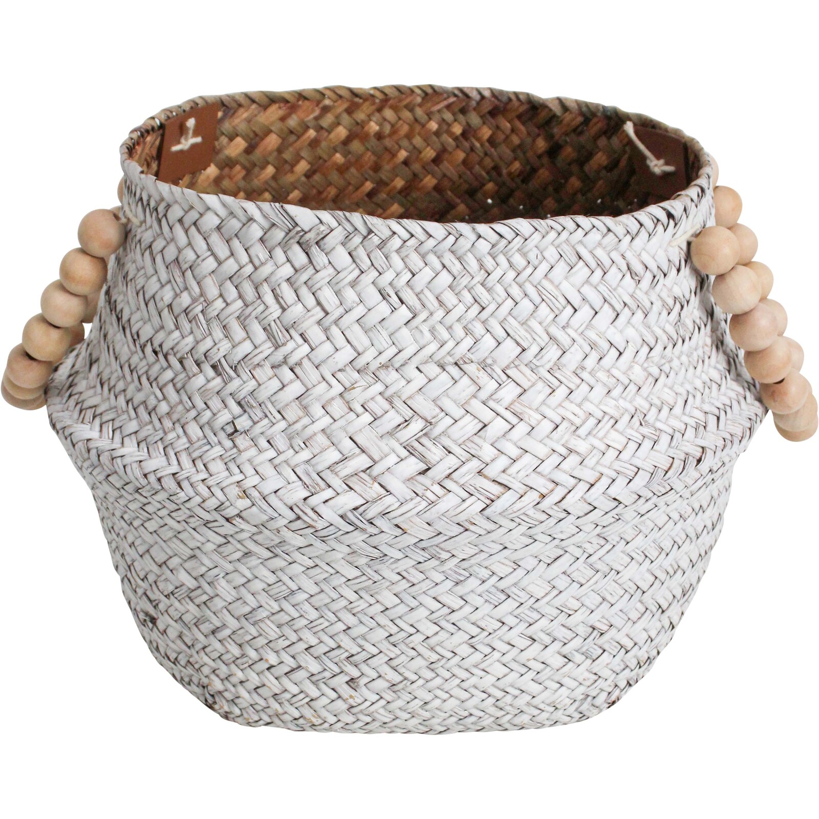Belly Basket White/Nat Beads
